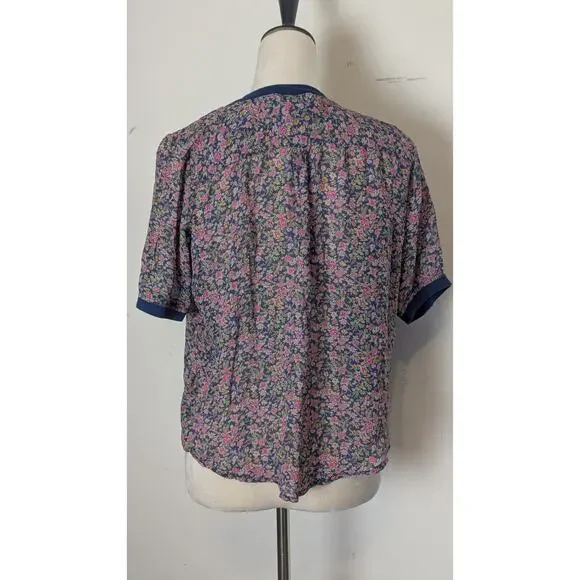 Dainty Vintage Inspired 100% silk pullover Soft Girl Top Small - Picture 4 of 9